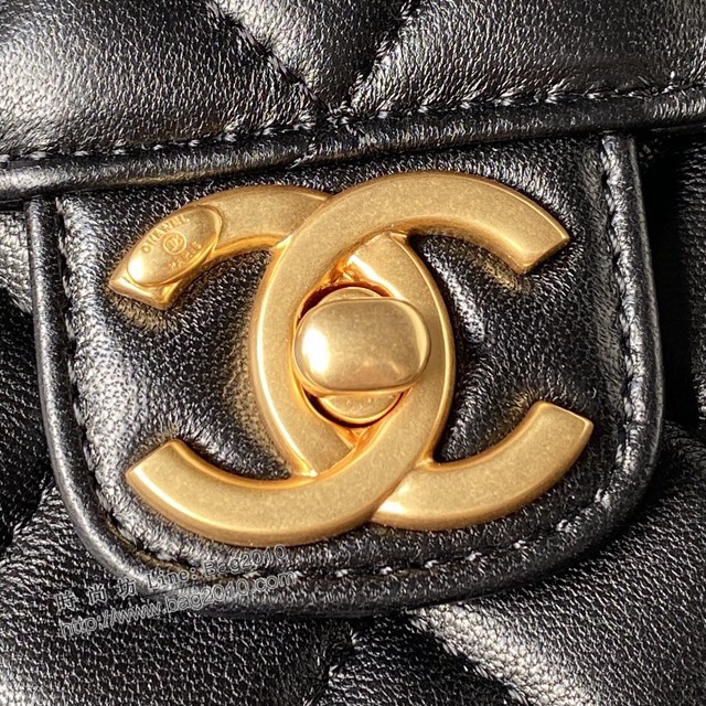 Chanel專櫃新款種草系列琺瑯配復古鏈條方胖子AS3432 香奈兒小羊皮雙鏈條肩背女包 djc5325